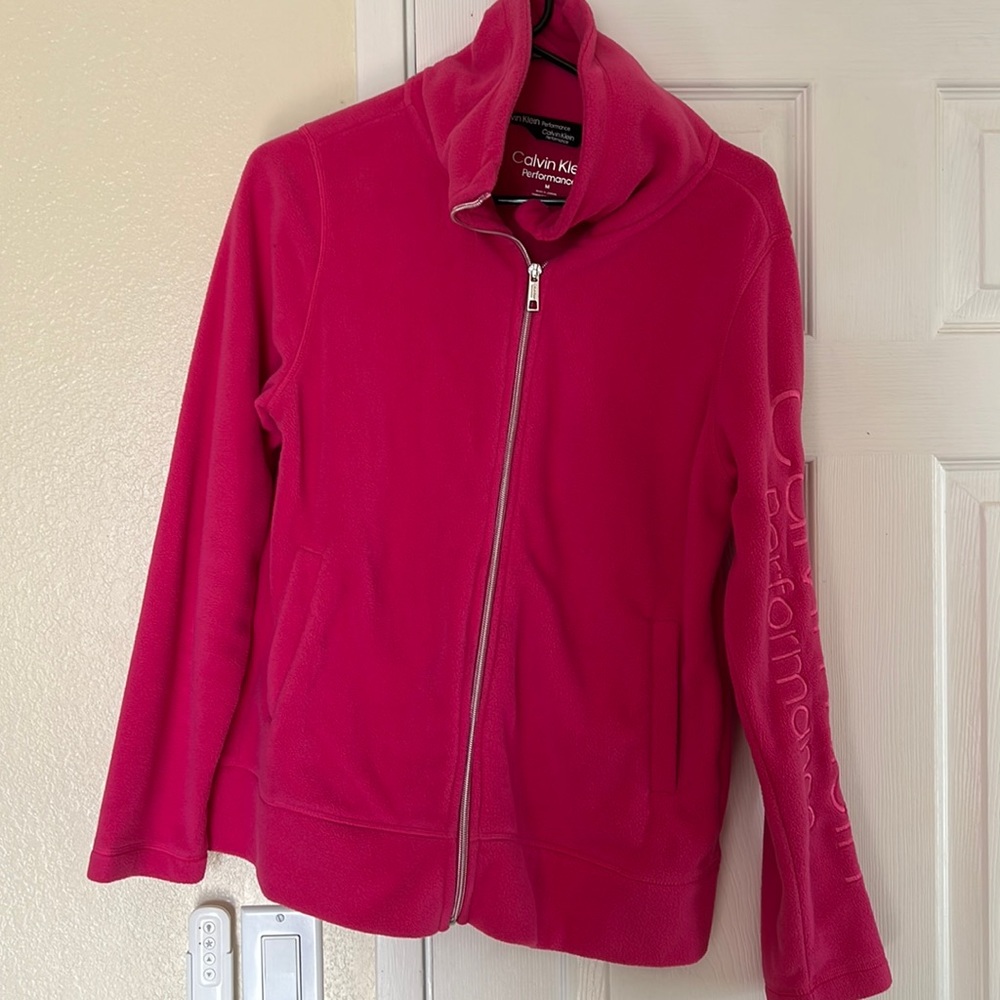 Calvin Klein Pink funnel neck jacket.